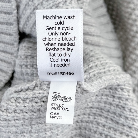 Market & Spruce Cotton Turtleneck Knit Sweater with thumbholes in Light Grey, S - Picture 12 of 12